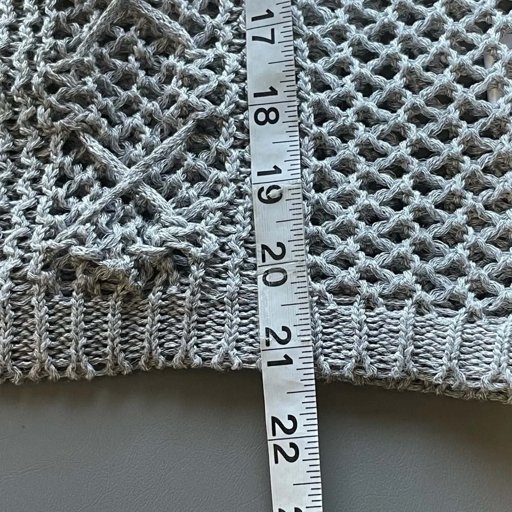 Rebecca Elliot Sweater  Crewneck – Bell Sleeves – Crisscross Lace-Up – Crocheted